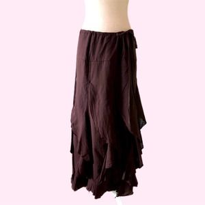 Speechless Brand Boho Vertical Ruffle Drawstring Waist Skirt Size 7